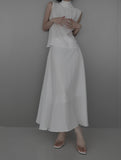 Raven Scarf Blouse Two-Piece Set