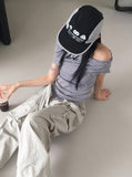 Bakin Nylon Cargo Two-Way Banding Long Wide Jogger Pants
