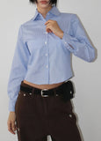 BREEZY STRIPE CROP SHIRT