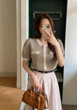 Mailoro Color Matching Tweed Knit Cardigan