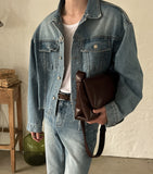 Lavender crop denim jacket
