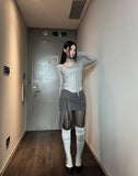 See-through two-tone knee-high socks