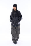 Clou tin dyeing banding cargo denim pants