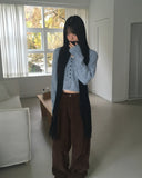 Moda year-end look cloud mel bokashi bean button wool knit cardigan