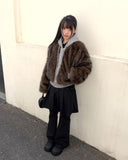 [Fake Layered] Luan Eyelet Layered Midi Skirt with Bootcut Pants