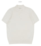 Cable collar short sleeve knit