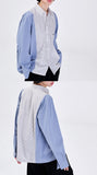CHECK FABRIC MIX SHIRT