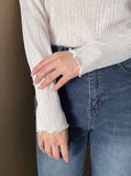 Devin Half-Neck Frill Pleated T-Blouse