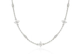 Essence Silver (W) Moissanite Flower Station Necklace S