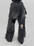 Philip Damage Wide Denim