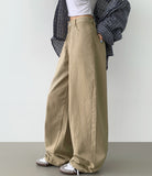 Curv cut line mega balloon fit banding cotton pants