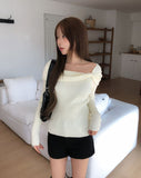 Chiro Ribbon Off-Shoulder Knit