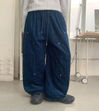 [unisex] Adela bending string corduroy carpender rivet wide pants