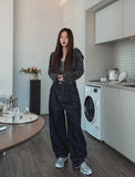 Comp Raw Pintuck Wide Denim Pants
