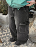 Ontony banding cargo denim pants