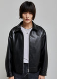 [Real Leather] Lambskin Overfit Single Jacket