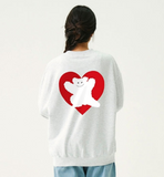 [UNISEX]Bear Heart Back Printing Sweatshirt