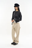 Hiles wide rib round-neck cardigan