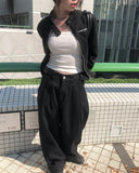 Tion Buckle Pintuck Wide Pants