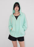 ROUGH SHIRRING HOOD ZIP-UP