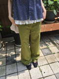 Desen Color Straight Cotton Pants