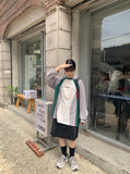 [unisex] Donv Sporty Color Matching Over Long Sleeve Tee