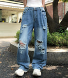 Nippen Damaged Wide Denim Pants