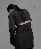 Backslit Striped Knot Shirt