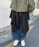 [BAONHAUS] Broa Unbalanced Layered Midi Skirt