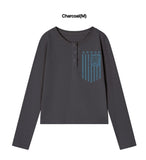 GRAR FLAG Henley Neck Long Sleeve T-Shirt