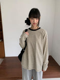[unisex] Kemppa Stripe Over Round Long Sleeve Tee