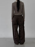 Frottage pintuck cotton pants