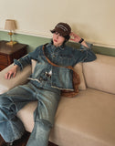 Crying western crop denim jacket