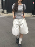 [Planning] Niu Shirring Short Sleeve T-Shirt