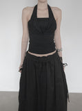 Ar Cowl Neck Halter Tube Top