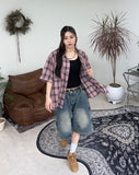 Labia pocket check shirt