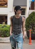 Witz Muscle Fit Cut-out Ribbed Sleeveless Top