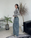 Kend Rivet Pigment Crop Long Sleeve