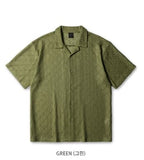 Knit Open Collar Short Sleeve Shirt