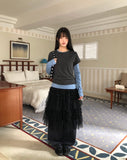 Cel Color Matching Layered Long Sleeve T-Shirt
