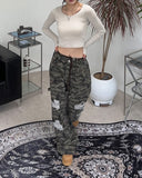 Reen U-Neck Crop Long Sleeve Tee