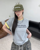 Silence Numbering Crop Short Sleeve Tee