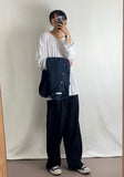 loose peach U-neck T