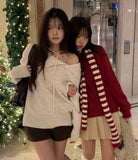 Keven Stripe Muffler Knit Set