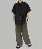 Rope denim short sleeve shirt
