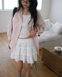 Puku lace frill tiered mini skirt