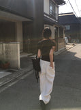 Bamo Pintuck Wide Cotton Pants