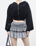 Veona Velvet Hooded Zip-Up