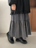 Shinpis Frill Check Long Skirt