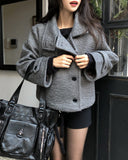 [wool 40%] Steen Alpaca High Neck Coat